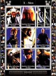 Congo 2001 X-Men Hollywood Movie Cinema 9v Mint Full Sheet.
