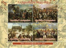 Madagascar 2015 The Battle of Waterloo Horses Flags 4v Mint Souvenir Sheet S/S.
