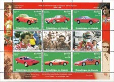 Guinea Rep. 1998 Ferrari Motor Cars Automobile Transports 9v Mint Souvenir Sheet S/S.