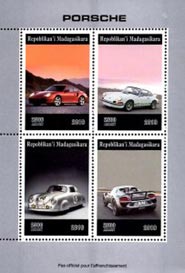 Madagascar 2019 Porsche Cars (Stuttgart, Germany) 4v Mint Souvenir Sheet S/S.