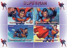 Benin 2014 Superman Cartoons 4v Mint Souvenir Sheet S/S.