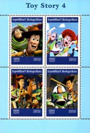 Madagascar 2019 Toy Story Cartoon Characters 4v Mint Souvenir Sheet S/S.