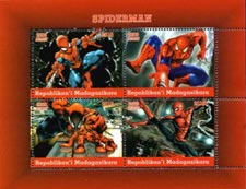 Madagascar 2018 Spiderman Cartoon Character 4v Mint Souvenir Sheet S/S.