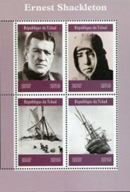 Chad 2019 Sir Ernest Shackleton, Anglo-Irish Antarctic Explorer 4v Mint Souvenir Sheet S/S.
