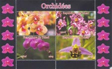 Chad 2015 Flowers Orchid Natural Beauty 4v Mint Souvenir Sheet S/S.