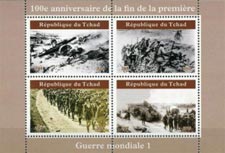 Chad 2019 End of World War I, Military 4v Mint Souvenir Sheet S/S.