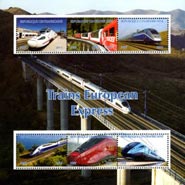 Central Africa 2015 European Express Trains 6v Mint Souvenir Sheet S/S.