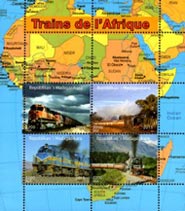 Madagascar 2015 African Trains Railways Transports Maps 4v Mint Souvenir Sheet S/S.