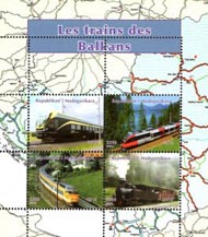 Madagascar 2015 Balkans Trains Railways Transports Map 4v Mint Souvenir Sheet S/S.