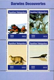 Madagascar 2019 Charles Darwin Discoveries Animals Reptiles 4v Mint Souvenir Sheet S/S.