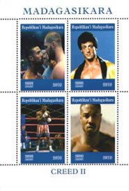 Madagascar 2019 Creed II Rocky Balboa Boxing Sports 4v Mint Souvenir Sheet S/S.